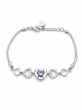 Amethyst Crystal Heart Bracelet