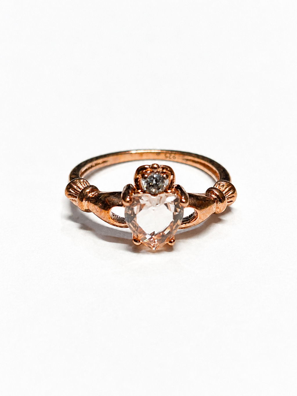 Sterling Silver Morganite Claddagh Ring