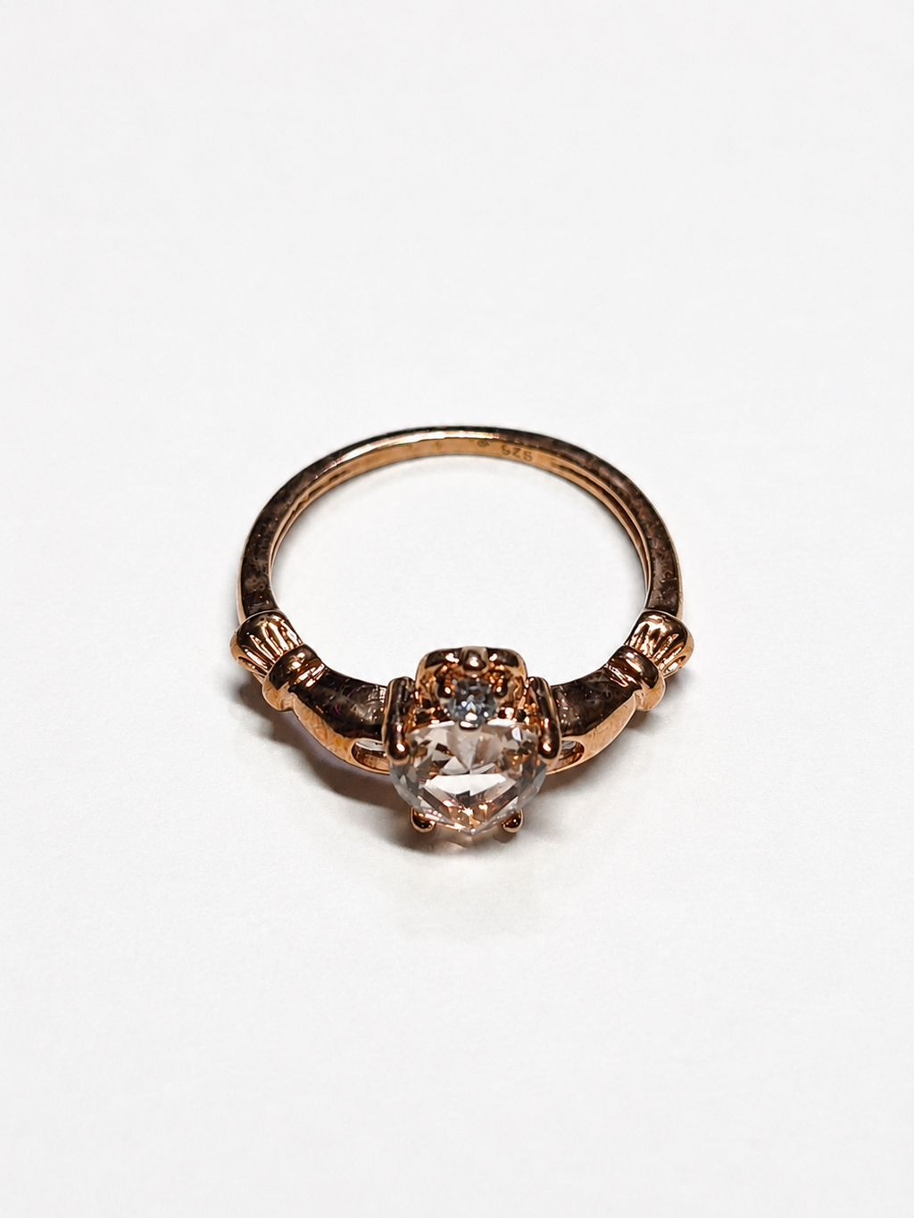 Sterling Silver Morganite Claddagh Ring