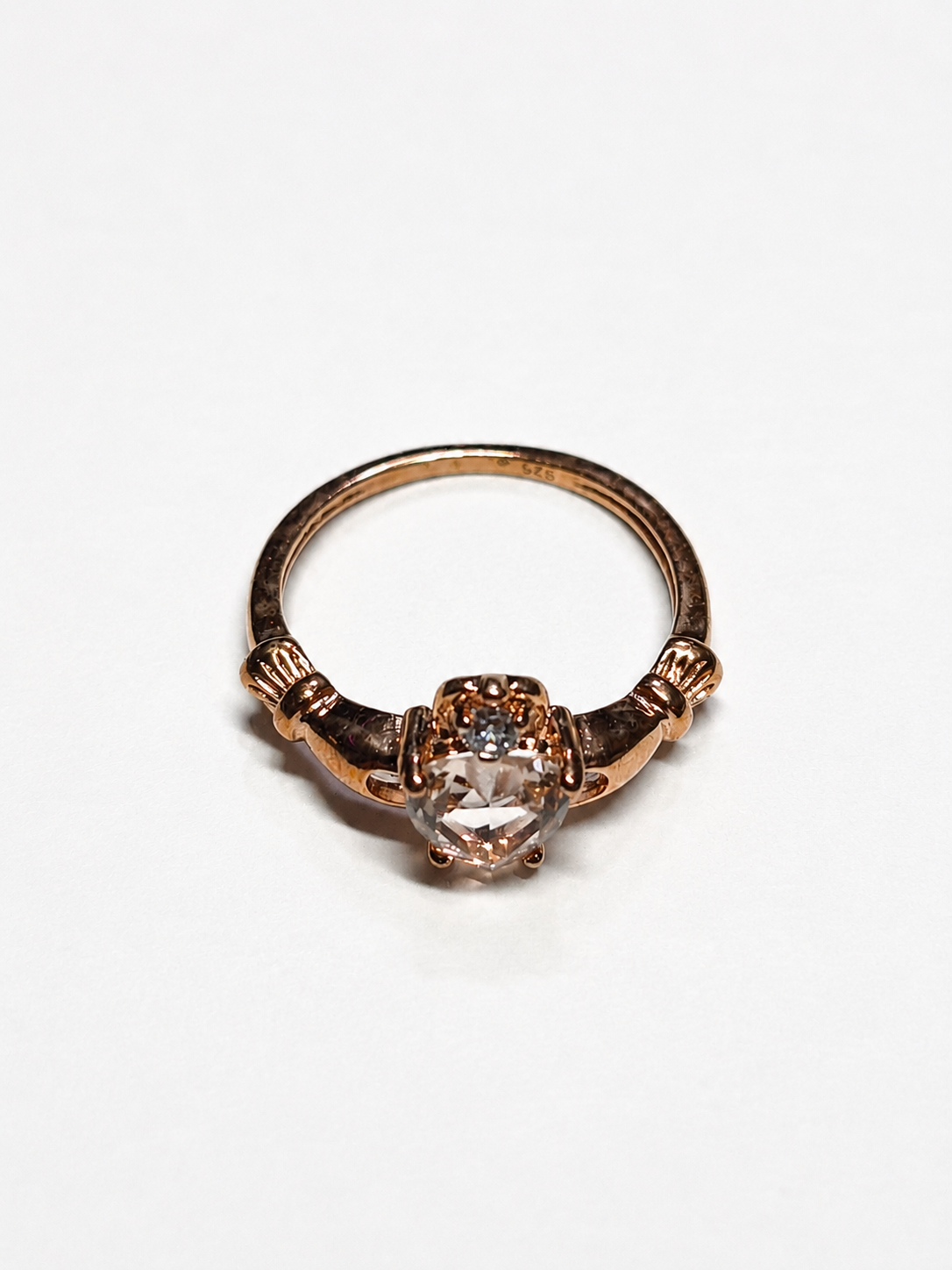Sterling Silver Morganite Claddagh Ring