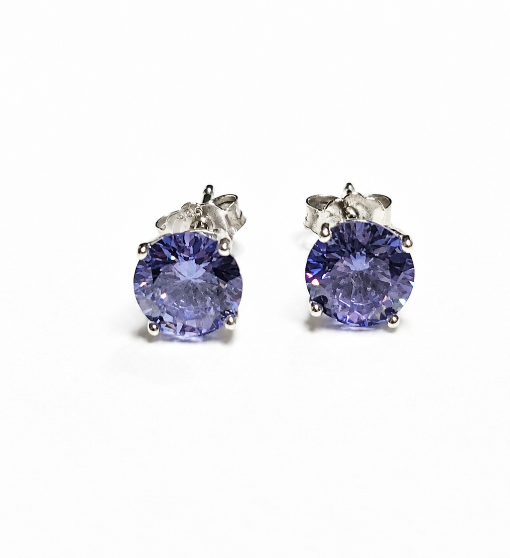 Sterling Silver Tanzanite Stud Earrings