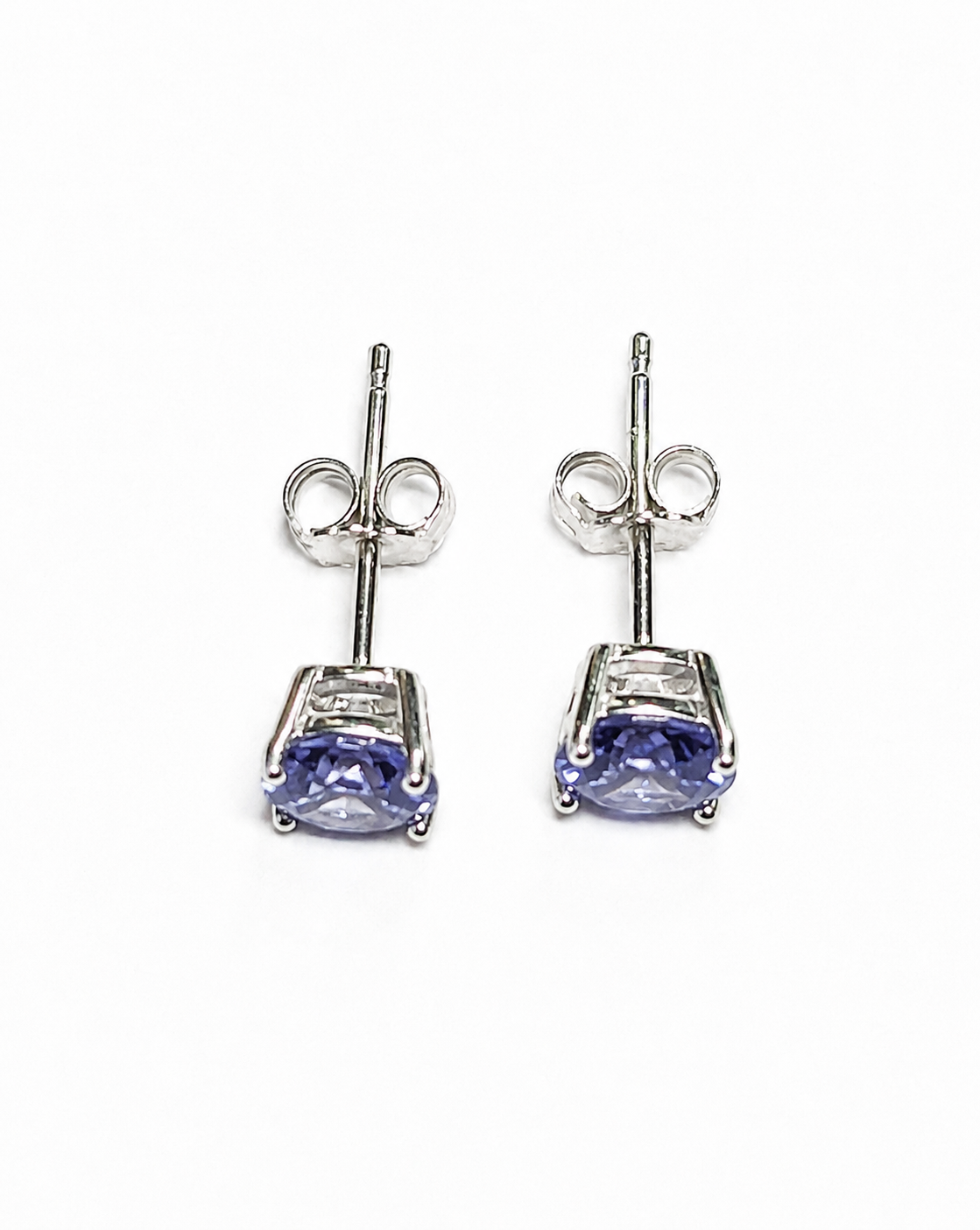 Sterling Silver Tanzanite Stud Earrings