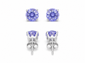 Sterling Silver Tanzanite Stud Earrings