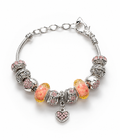 Pink Austrian Crystal Charm Bracelet