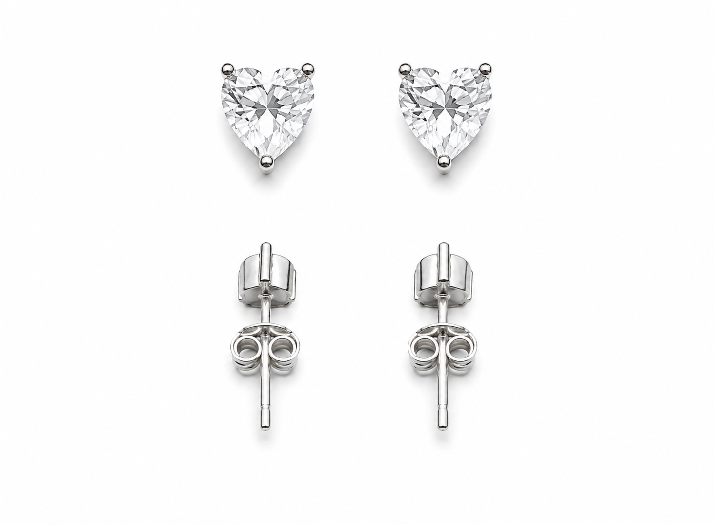 Sterling Silver Heart Stud Earrings