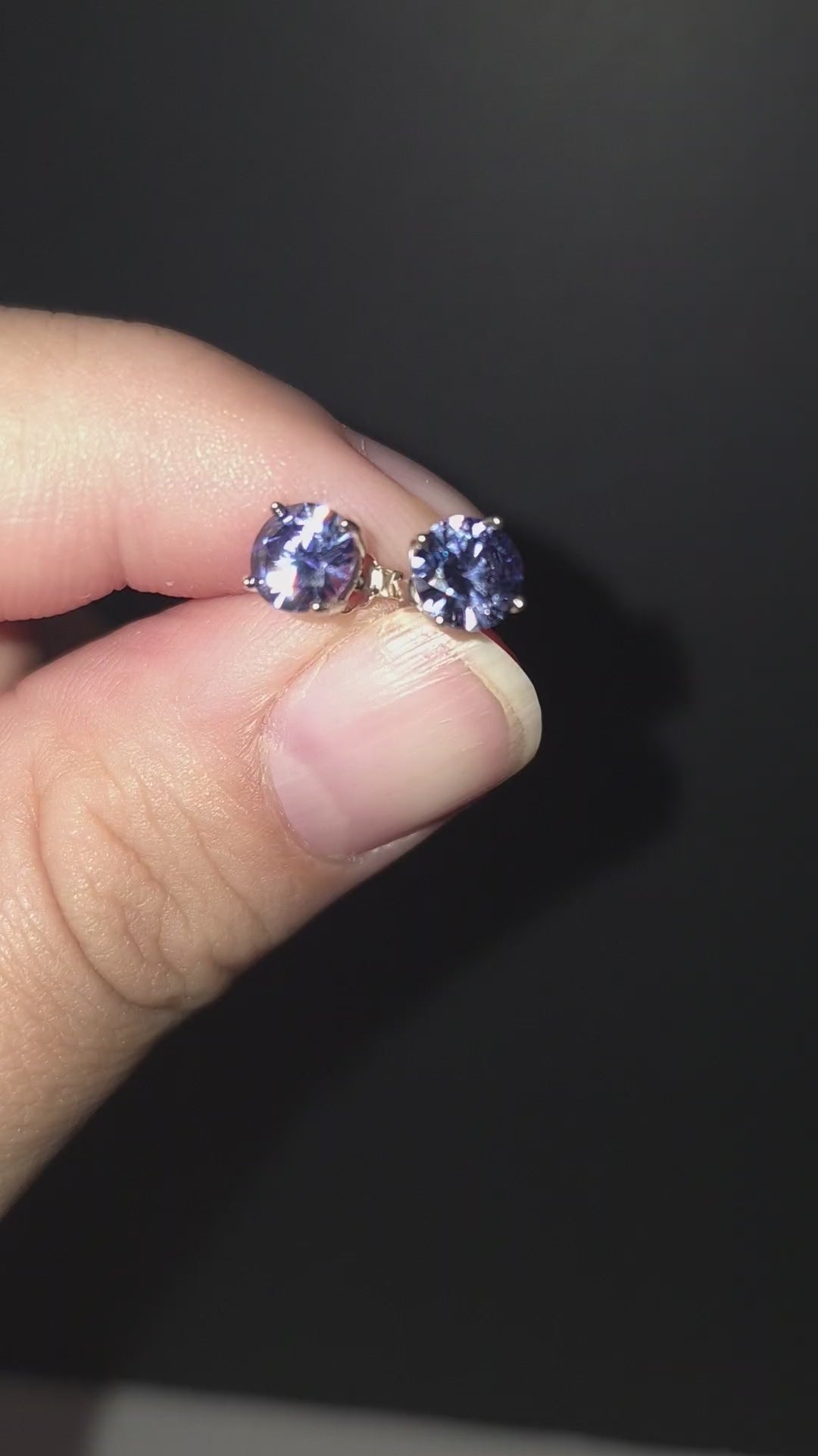 Sterling Silver Tanzanite Stud Earrings